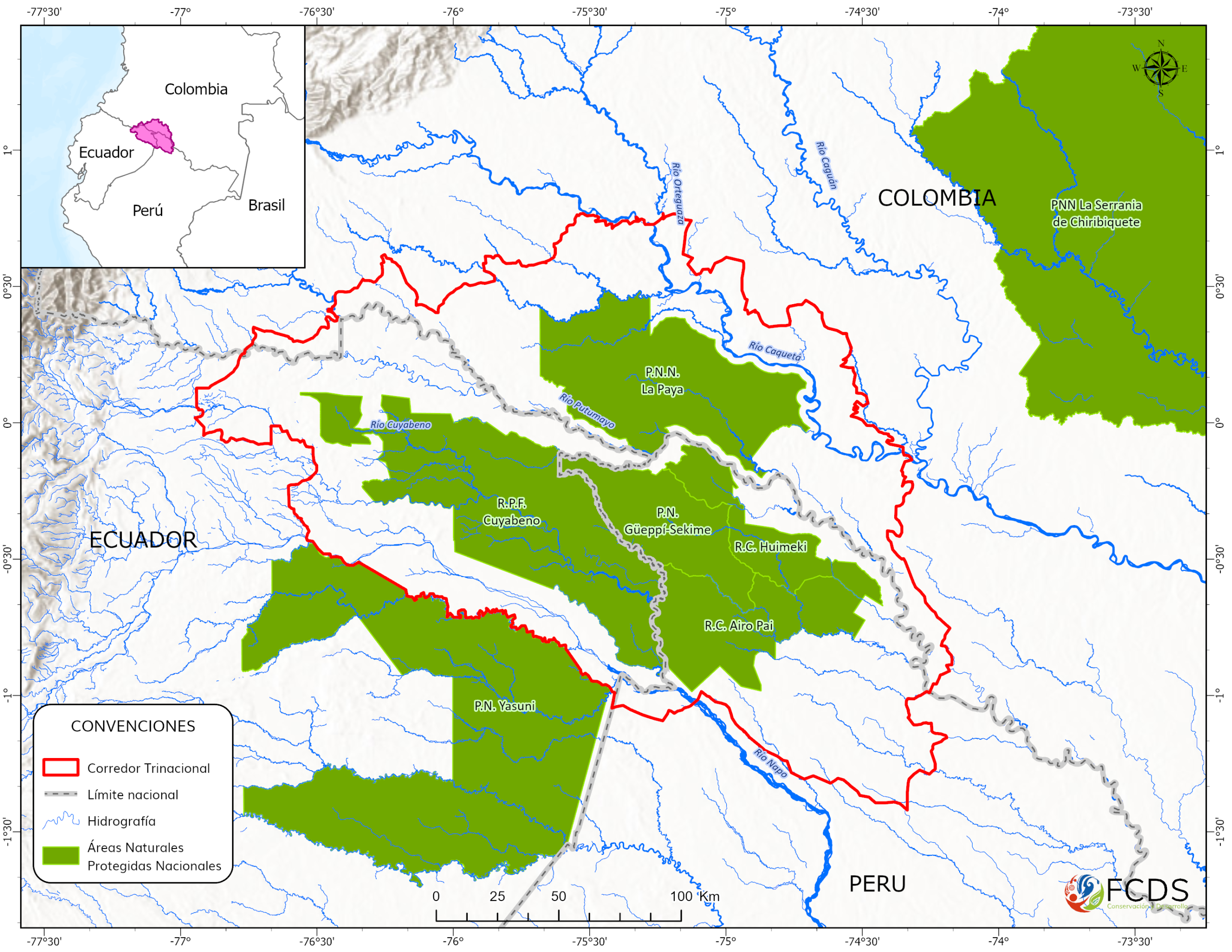 Mapa del Corredor Trinacional