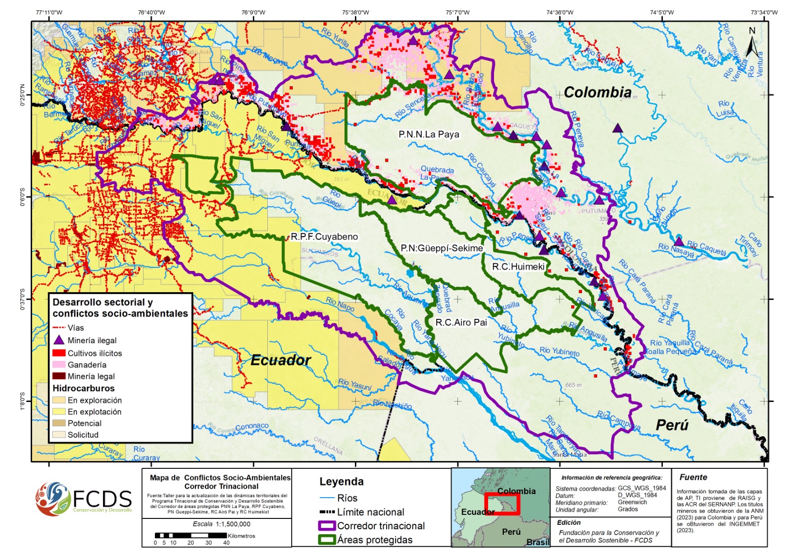 Mapa del Corredor Trinacional
